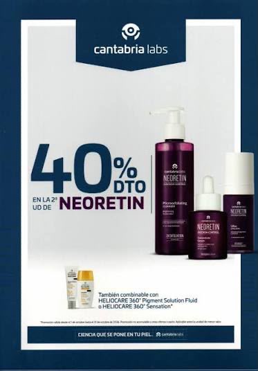 Promoción Cantabria Labs: 40% de descuento en Neoretin